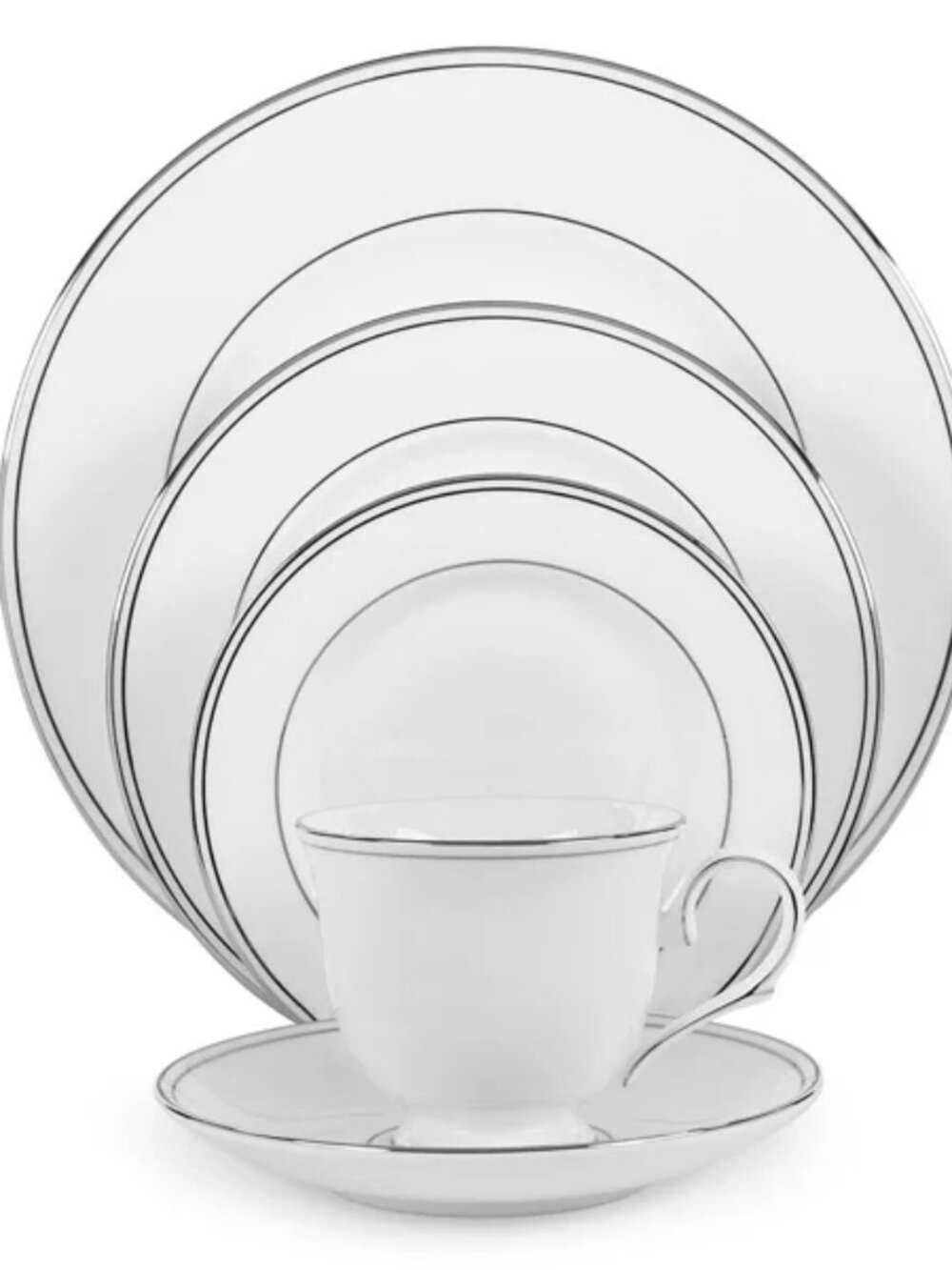 NEW In Original Box LENOX Federal Platinum Bone China 5 pc Place Setting